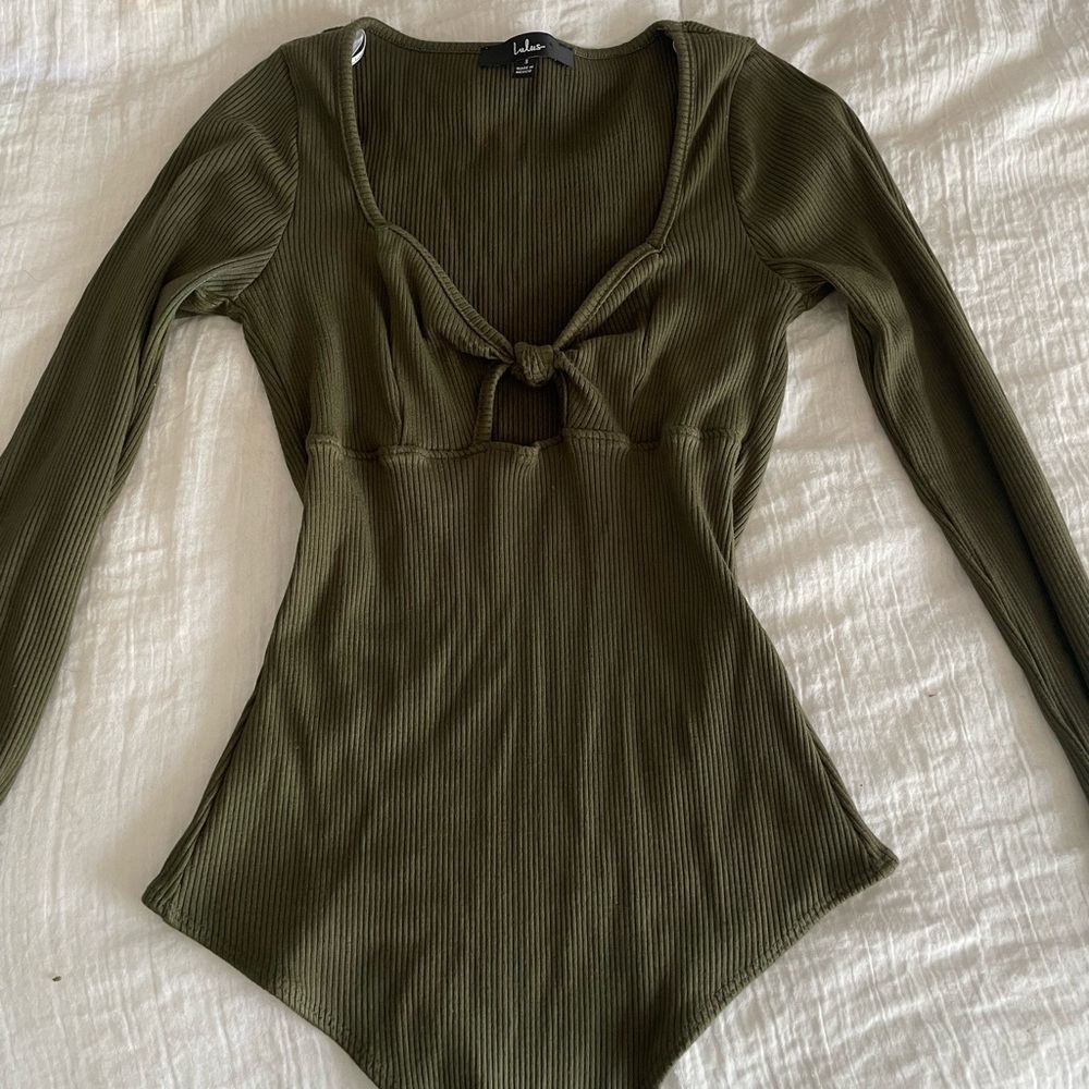 Lulus Olive Green Ribbed Top